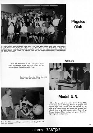 Die Ausgabe 1965 des Jahrbuchs „Aurean“ der Richfield High School dokumentiert die Leistungen von Schülern, Lehrern, Sportmannschaften und die Ereignisse des Schuljahres 1964-1965. Stockfoto