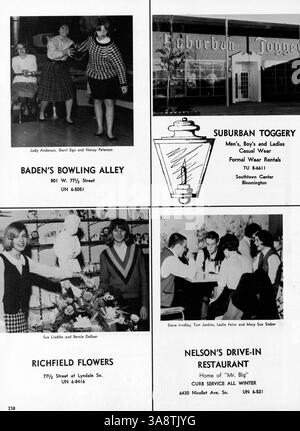 Die Ausgabe 1965 des Jahrbuchs „Aurean“ der Richfield High School zeigt Studenten, Lehrkräfte, Sportmannschaften, Vereine und bedeutende Veranstaltungen aus dem Schuljahr 1964-1965. Stockfoto