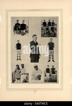 Das „Hesperian“ Jahrbuch 1916 der West High School zeigt die akademischen, außerschulischen und sportlichen Leistungen von Schülern und Dozenten während des Schuljahres 1915-1916. Stockfoto