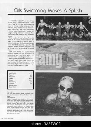 Dieses Jahrbuch 1983 der Park Center High School bietet einen umfassenden Einblick in das Schuljahr 1982-1983 und dokumentiert Leichtathletik, Vereine und wichtige akademische Meilensteine. Stockfoto