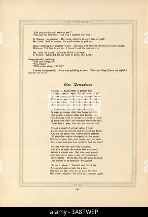 Das „Hesperian“ Jahrbuch von der West High im Jahr 1916 zeigt die Leistungen von Schülern und Lehrern und behandelt Vereine, Sport und Schulveranstaltungen aus dem Schuljahr 1915-1916. Stockfoto