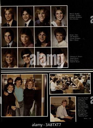 Das Park Center High Yearbook von 1983 dokumentiert die Schülerschaft, die Fakultät, die Leichtathletik, die Vereine und die wichtigsten Ereignisse des Schuljahres 1982-1983. Stockfoto