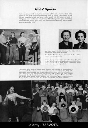 Das Jahrbuch 1950 der Patrick Henry High School zeigt die wichtigsten Momente des Schuljahres 1949-1950 und zeigt Schüler, Lehrer, Leichtathletik und außerschulische Clubs. Stockfoto