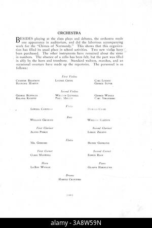 Dieses Jahrbuch 1916, „The Cardinal Tenth Anniversary Number“, beleuchtet die bedeutenden Ereignisse, Vereine, Leichtathletik und Studentenaktivitäten an der East High während des akademischen Jahres 1915-1916. Stockfoto