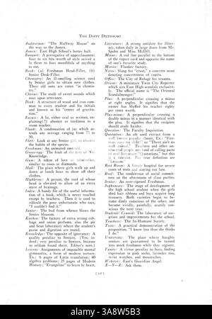 Das Jahrbuch „Cardinal Tenth Anniversary Number“ 1916 von der East High spiegelt die akademischen, sportlichen und außerschulischen Höhepunkte des Schuljahres 1915-1916 wider. Stockfoto