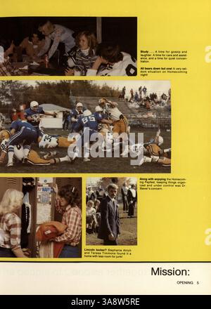 Die Ausgabe 1980 des Jahrbuchs der Lincoln High School, Bear '80, dokumentiert das Leben der Schüler, sportliche Ereignisse, akademische Leistungen, und die Beiträge der Fakultät im Laufe des Jahres 1979-1980. Stockfoto