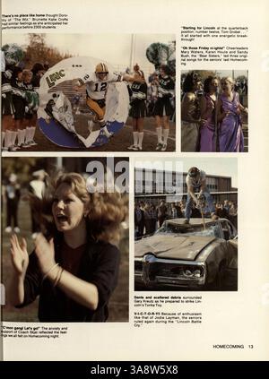 Bear '80, das Jahrbuch für die Lincoln High School von 1980, dokumentiert wichtige Schüler- und Schulveranstaltungen, darunter Leichtathletik, Schulclubs und die Gesamterfahrung der Schüler während des Schuljahres 1979-1980. Stockfoto