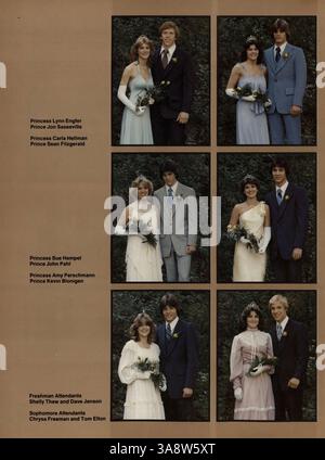 Das Jahrbuch Bear '80 von der Lincoln High School dokumentiert die wichtigsten Ereignisse, das Studentenleben, die Leichtathletik und die akademischen Meilensteine des Schuljahres 1979-1980. Stockfoto
