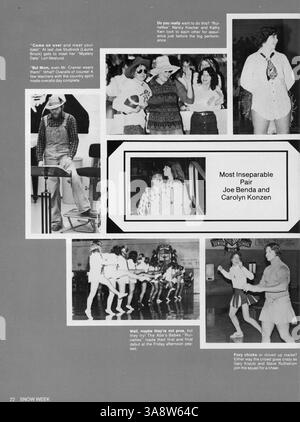 Bear '80, das Jahrbuch der Lincoln High School von 1980, dokumentiert die wichtigsten Schüleraktivitäten, Leichtathletik und Schulveranstaltungen des Schuljahres 1979-1980. Stockfoto