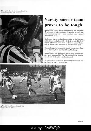 In dieser Ausgabe des Jahrbuchs „Aurean 72“ der Richfield High School werden die Schüler, Lehrer, Vereine, Leichtathletik und die wichtigsten Ereignisse des Schuljahres 1971-1972 vorgestellt. Stockfoto