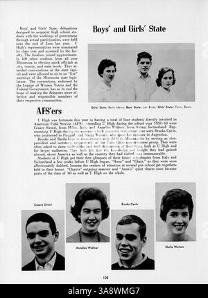 Das Bisbila Jahrbuch 1960 erfasst Schüler-, Lehrer- und Sportveranstaltungen der University High School und betont die Leistungen der afroamerikanischen Schule im Schuljahr 1959-1960. Stockfoto
