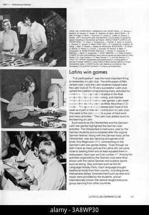 Windigo 76, das Jahrbuch der Edina West High School für 1976, beschreibt die akademischen, sportlichen und außerschulischen Aktivitäten der Schule während des Schuljahres 1975-1976. Stockfoto