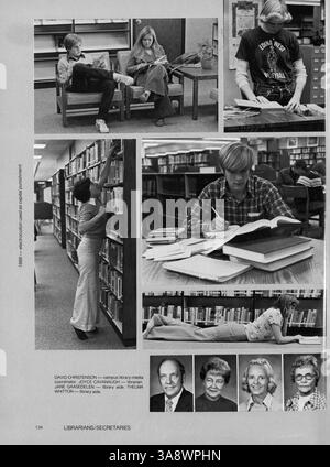 Windigo 76 ist das Jahrbuch 1976 der Edina West High, das die Aktivitäten von Studenten, Lehrkräfte, Leichtathletik, Clubs, und Großveranstaltungen des Schuljahres 1975-1976. Stockfoto