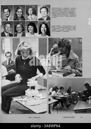 Das Jahrbuch 1976 von der Edina West High, Windigo 76, bietet einen Überblick über das Schuljahr 1975-1976, einschließlich Studenten, Dozenten, Vereine, Leichtathletik, und wichtige Ereignisse. Stockfoto