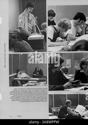 Windigo 76 ist das Jahrbuch 1976 der Edina West High, das die Leistungen von Schülern, Lehrern, Leichtathletik und Schulvereinen während des akademischen Jahres 1975-1976 dokumentiert. Stockfoto