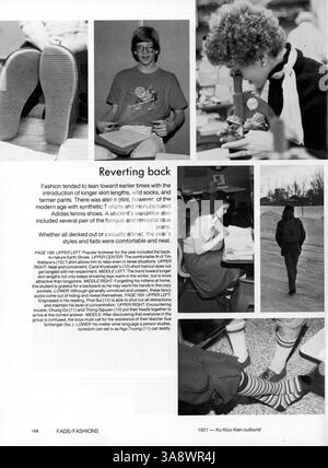 Das Jahrbuch Windigo 76 dokumentiert das akademische Jahr 1975-1976 an der Edina West High mit Schwerpunkt auf Schülern, Lehrern, Leichtathletik und Schulveranstaltungen. Stockfoto