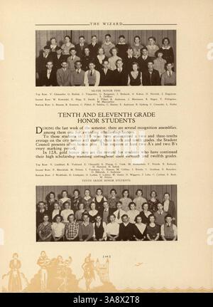 Die Ausgabe 1933 des Wizard Yearbook der Edison High School dokumentiert sportliche Veranstaltungen, Studentenclubs, Beiträge der Fakultät und wichtige Schulaktivitäten aus dem akademischen Jahr 1932-1933. Stockfoto