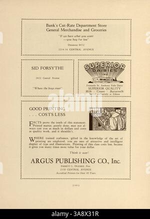 Die Ausgabe 1933 des „Wizard“ Jahrbuchs der Edison High School erfasst Schüler, Lehrkräfte, Schulsport, Vereine und wichtige Ereignisse aus dem akademischen Jahr 1932-1933. Stockfoto