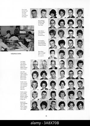 Das Wahian Jahrbuch 1963 der Washburn High School behandelt wichtige Schulveranstaltungen, das Studentenleben, Lehrkräfte, Leichtathletik und Clubs während des akademischen Jahres 1962-1963 mit einem Schwerpunkt auf afroamerikanischer Geschichte und Beteiligung. Stockfoto