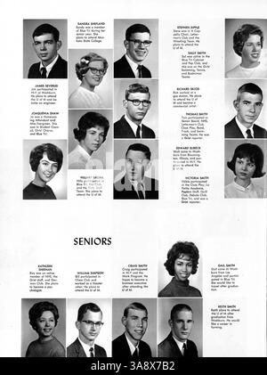 Das „Wahian“ Jahrbuch der Washburn High School (1963) behandelt Schüler, Lehrer, Leichtathletik, Vereine und afroamerikanische kulturelle Auswirkungen und dokumentiert die bedeutenden Ereignisse und Errungenschaften des akademischen Jahres 1962-1963. Stockfoto