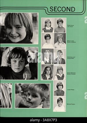 Das Mustang Jahrbuch 1977 der Breck High School fängt wichtige Momente aus dem Schuljahr 1976-1977 ein und hebt das Leben der Schüler, die Leichtathletik, die Vereine und die Beteiligung der Lehrkräfte hervor. Stockfoto