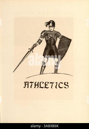 Die Ausgabe 1929 des Antler Jahrbuchs der Minnehaha Academy fängt die wichtigsten Momente des Schuljahres 1928-1929 ein, von Leichtathletik über Schulveranstaltungen bis hin zu Schüleraktivitäten. Stockfoto