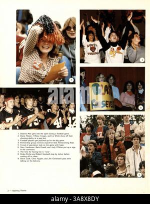 Das „Tiger Eighty-Two“ South High Yearbook aus dem Jahr 1982 enthält eine Momentaufnahme der Schülerschaft, Lehrkräfte, Vereine, Sportmannschaften und unvergessliche Momente aus dem Schuljahr 1981-1982 an der South High School. Stockfoto