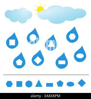 Aktivität für Kinder im Prähool-Alter. Grundlegende geometrische Formen. Vektorabbildung. Flaches Design Stock Vektor