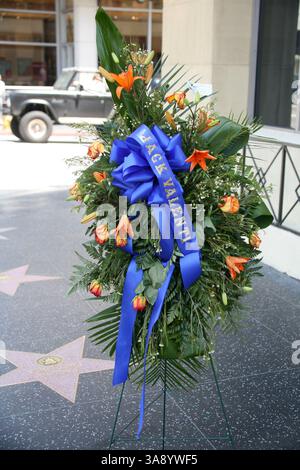 28. April 2007 - Rancho Palos Verdes, CA, USA - 28. April 2007 - Hollywood, Kalifornien - Trauerkranz auf Jack Valentis Star auf dem Hollywood Walk of Fame. Foto: Byron Purvis/AdMedia Stockfoto