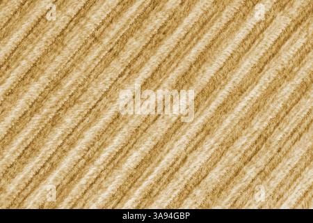 Ridge-Makrotextur aus Velours-Cordgelbtuch. Großer gerippter, diagonaler grober Webstoff aus Samt, gestreifte Polsterung Textur Stoff Hintergrund, Fu Stockfoto