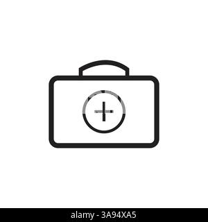 Aktenkoffer-Symbol im flachen Stil mit Hintergrund. Stock Vektor