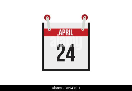 April. Kalender auf weißem Hintergrund. Stock Vektor