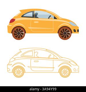 Autosymbol flache Vektorillustration. Silhouette des Autos Stock Vektor