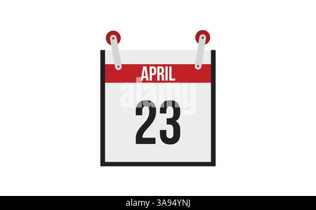 April. Kalender auf weißem Hintergrund. Stock Vektor