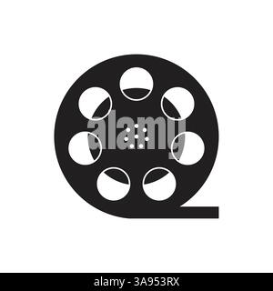 Filmrolle in flacher Form mit Hintergrund. Stock Vektor