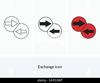 Vektorsymbol ändern. Lineares Schild für mobiles Konzept und Webdesign. Stock Vektor