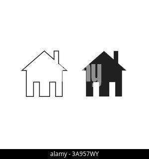 Home-Symbol. In trendigem, flachem Stil, isoliert auf grauem Hintergrund. Stock Vektor