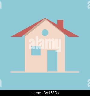 HomeLogo-Symbol flache Vektorillustration. Stock Vektor