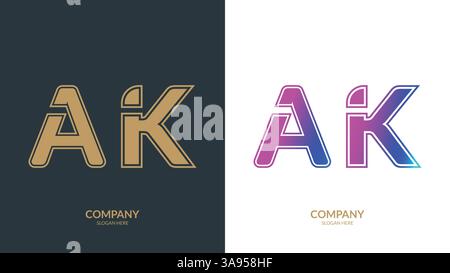 Vektorlogo für Letter AK-Designvorlage Stock Vektor
