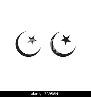 Islamsymbol isoliert auf grauem Hintergrund. Stock Vektor