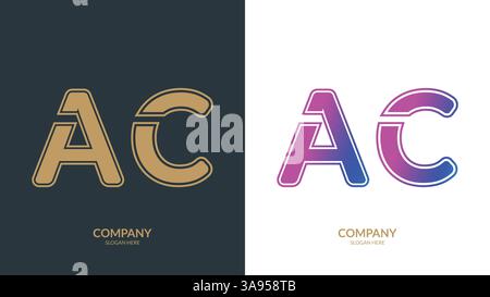 Design-Vorlagen für Symbole mit AC-Logo Stock Vektor