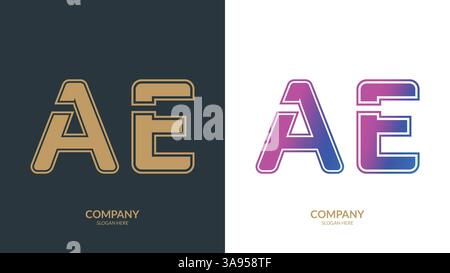 Design-Vorlagen für Symbole mit dem AE-Logo Stock Vektor