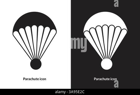 Fallschirmsymbol. Isoliert auf weißem Hintergrund. Stock Vektor