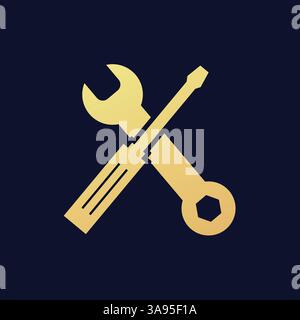 Abbildung des Symbols für Schraubendreher mit flachem Vektor. Stock Vektor