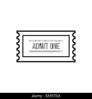 Illustration des flachen Vektors des Ticketsymbols. Stock Vektor