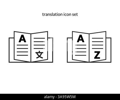 Symbolgruppe für Verschiebungsvektor, isoliert auf weißem Hintergrund. Stock Vektor