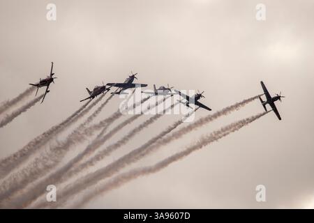 Die Royal Australian Air Force Pilatus PC-21-Trainerflugzeuge sind auf der Avalon/Melbourne Airshow ausgestellt Stockfoto