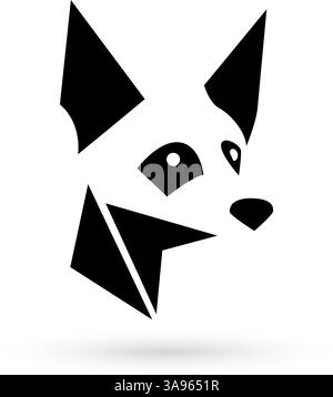Eine liebenswerte flache Fuchskopf-Illustration, perfekt für ein Logo, Symbol oder Maskottchen für einen Tierhandel oder Tierarzt. Seine Niedlichkeit macht Ihr Branding aus Stock Vektor