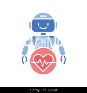 Symbol für AI Healthcare-Linie. Vektorisoliertes Element. Bearbeitbare Kontur. Stock Vektor