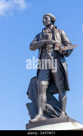 Statue des Künstlers Thomas Gainsborough 1727-1785, Sudbury, Suffolk, England, Großbritannien Stockfoto